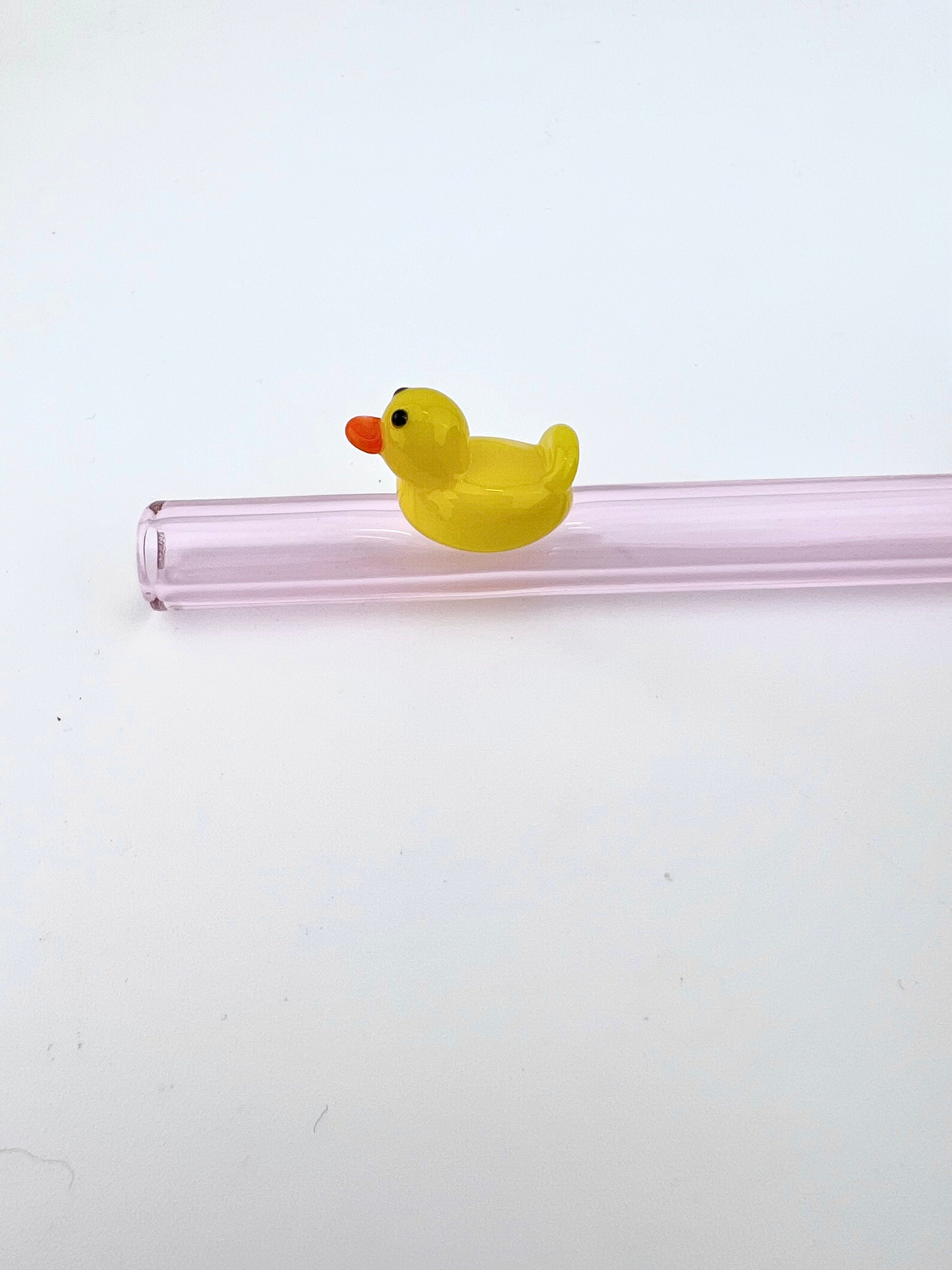 Rubber Duck Love Custom Glass Straws