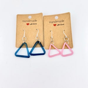 Glass Triangle Drop Earrings | Handblown Glass Earrings | Triangle Earrings | Glass Earrings | Statement Earrings | Unique Gifts