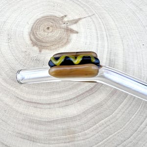 Hot Dog Glass Straw: Handmade Reusable Boba & Smoothie Straw