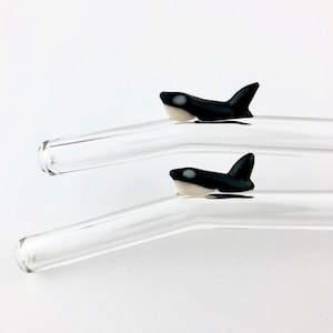 Orca GLASS STRAW - Reusable Straws | Orca Straws | Boba Straws | Smoothie Straws | Whale Straws | Glass Straws | Unique Gifts | Orca Gifts