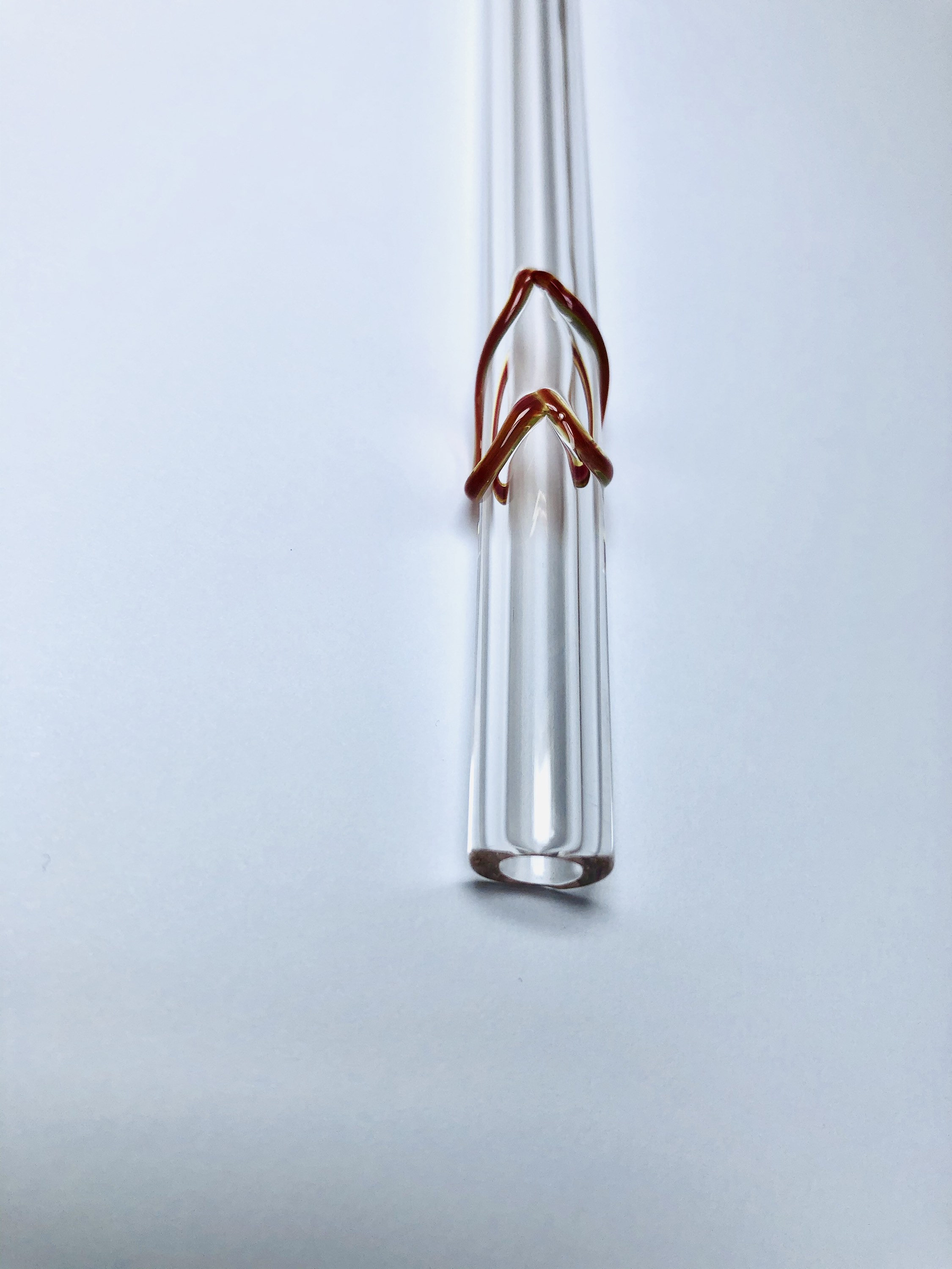 Glass Straw- Clear with Red Heart (Set of 2) main image 1
