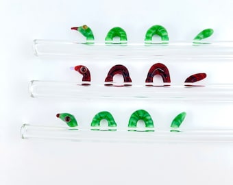 Serpent Glass Straw: Handmade Reusable Straw, Made to Order