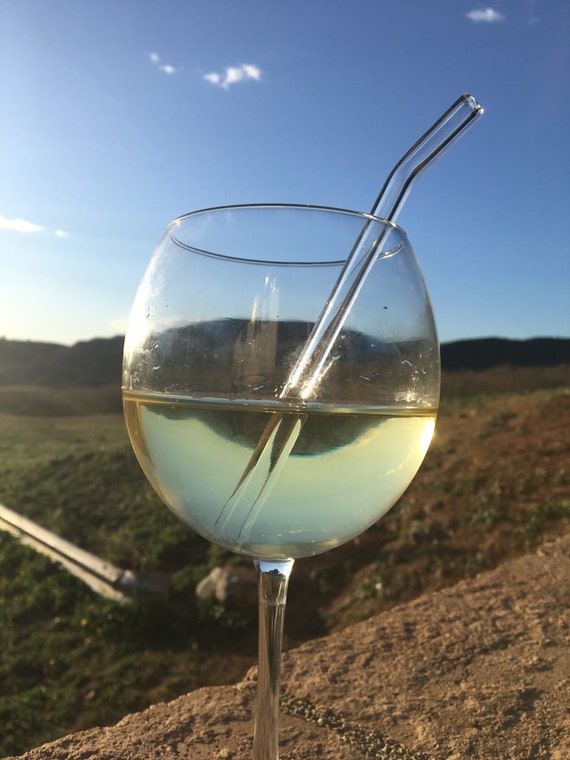 Handmade Glass Wine Straw: Reusable Cocktail Sipper - Etsy