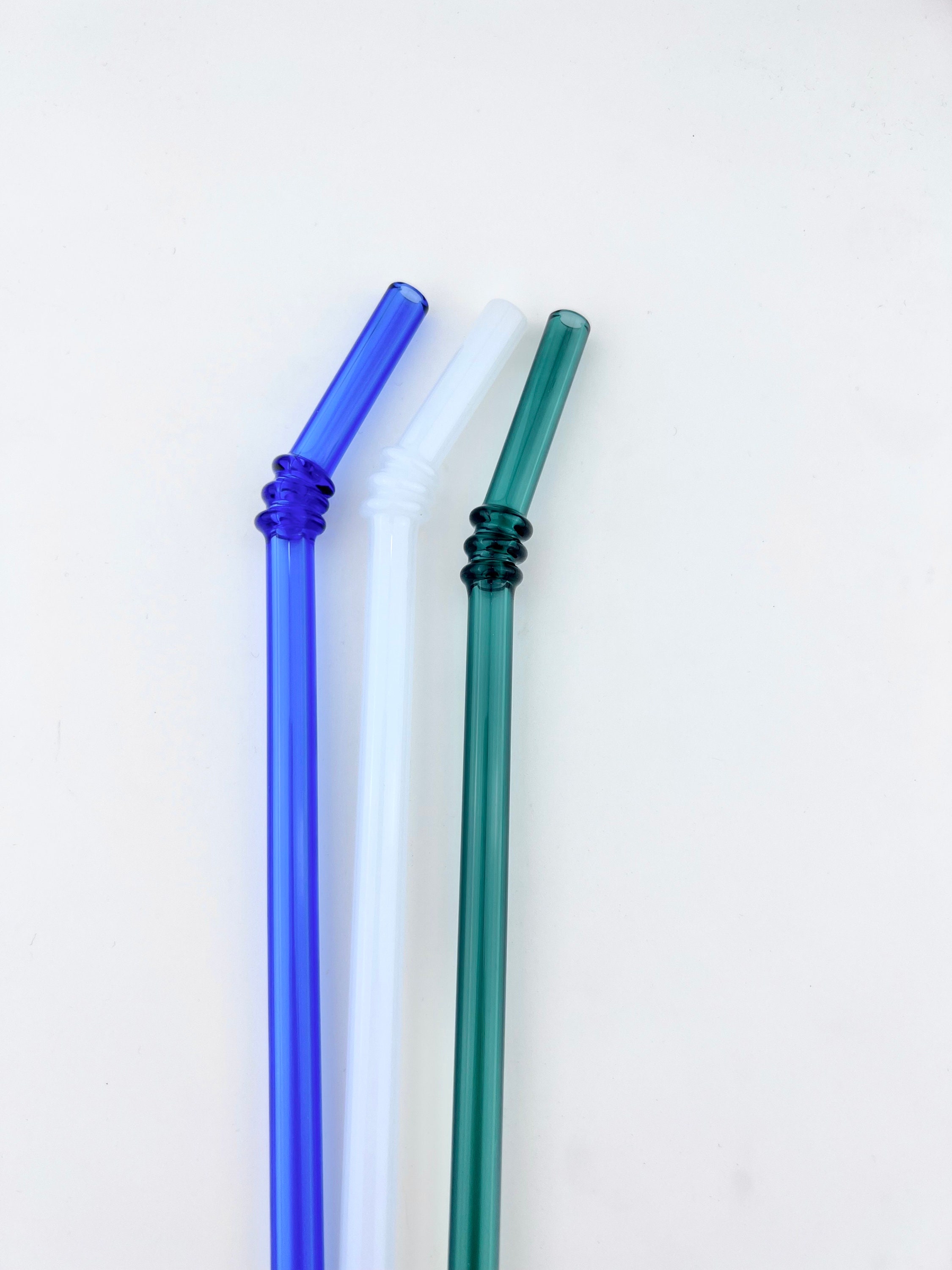 Dark Blue Crazy GLASS STRAW Reusable Straws Bendy Straws Crazy Straws Glass  Straws Blue Straws Unique Gift 