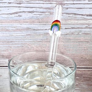 Rainbow Glass Straw: Handmade Reusable Made to Order Straw image 3