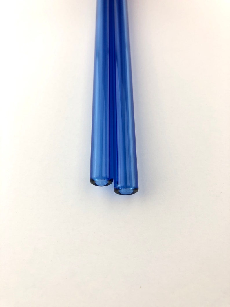 Light Cobalt GLASS STRAW Light Blue Straws Reusable Straws Etsy