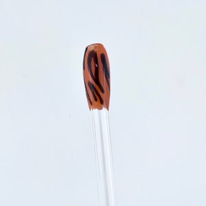 Tiger Print Glass Straw: Reusable Borosilicate Straw