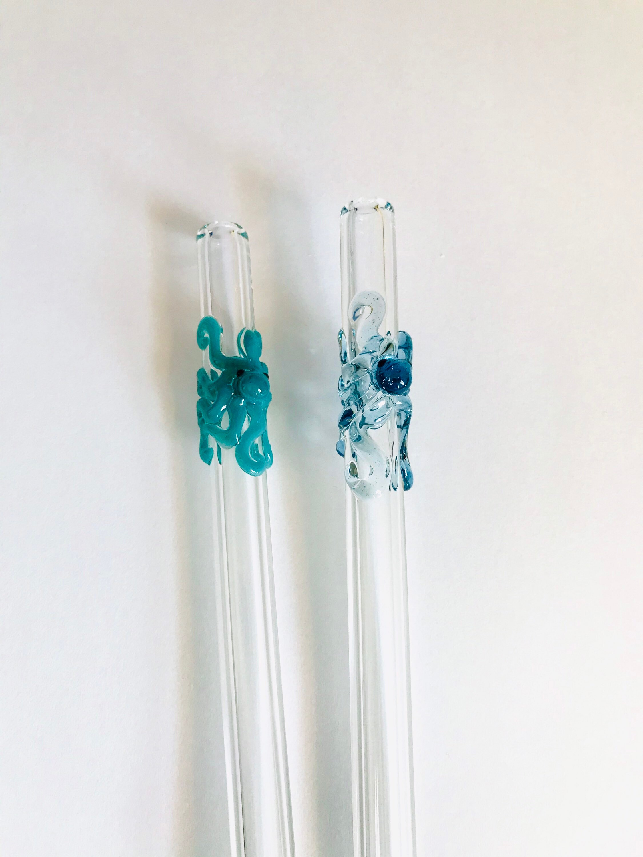Octopus GLASS STRAWS Custom Straws Reusable Straws Glass Drinking