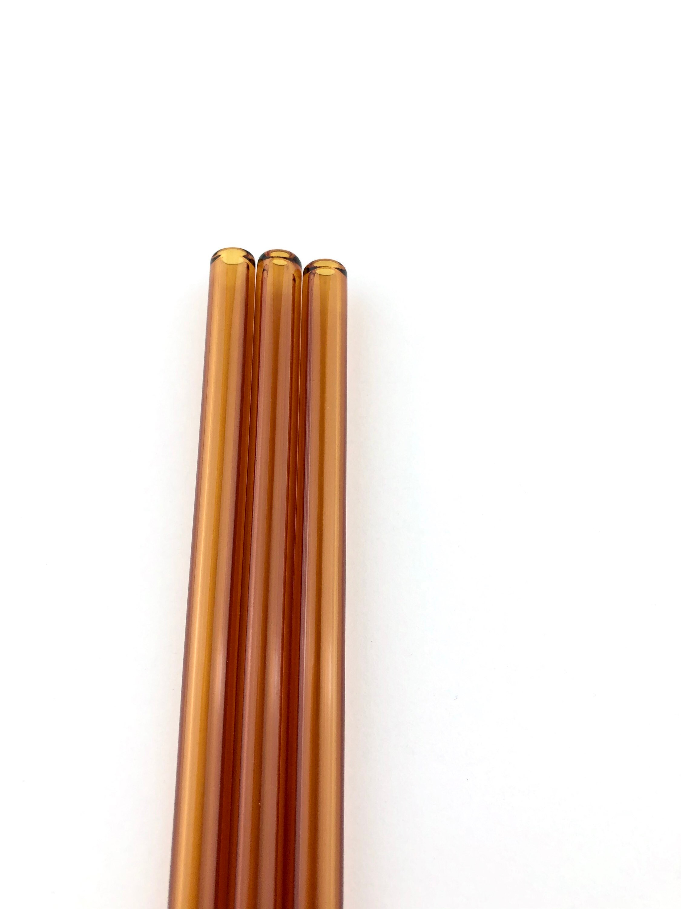 Straight Glass Straw Amber 14mm