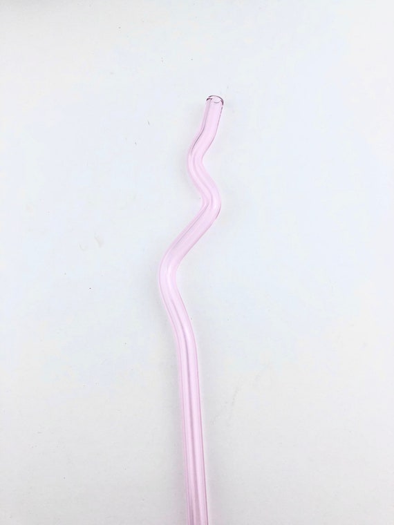 Pink Crazy GLASS STRAW Reusable Straws Bendy Straws Crazy Straws Glass  Straws Pink Straws Unique Gift 