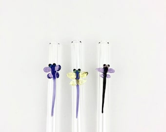 Regular Dragonfly GLASS STRAWS - Reusable Straws | Glass Straw | Eco-Friendly Straws | Dragonfly Straws | Unique Gifts | Dragonfly Gifts