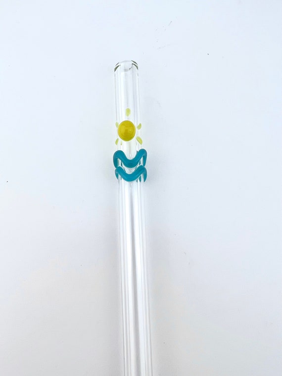 Sun GLASS STRAW - Reusable Straws, Glass Straws, Eco Friendly Straws, Sun Straws, Thin Straws, Smoothie Straws