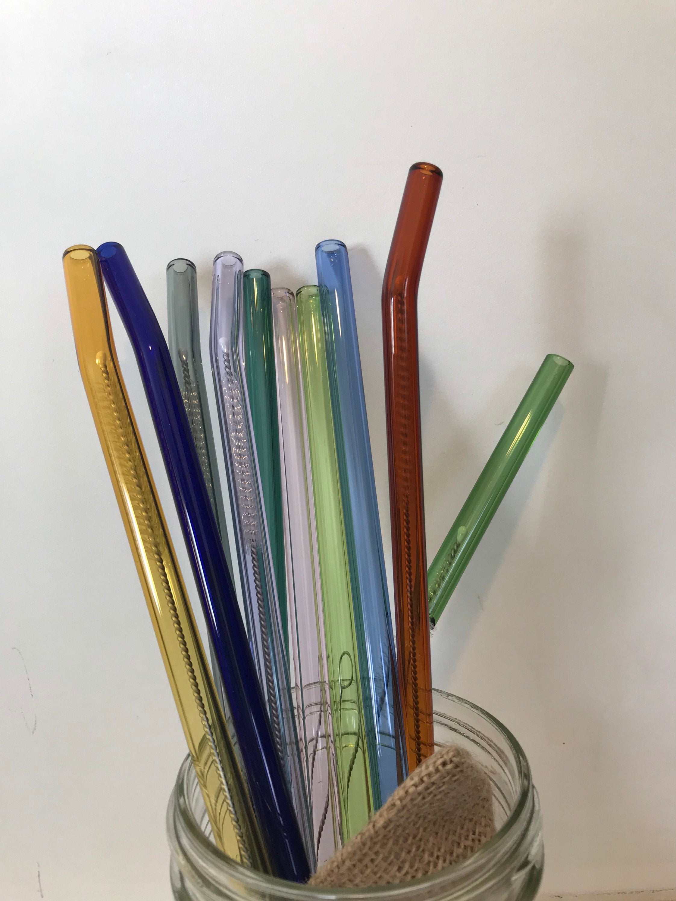 Colored GLASS STRAW Choose Your Color Reusable Straws Eco