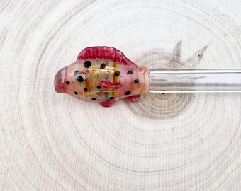 Fish Glass Straw: Handmade Custom Borosilicate Reusable Straw