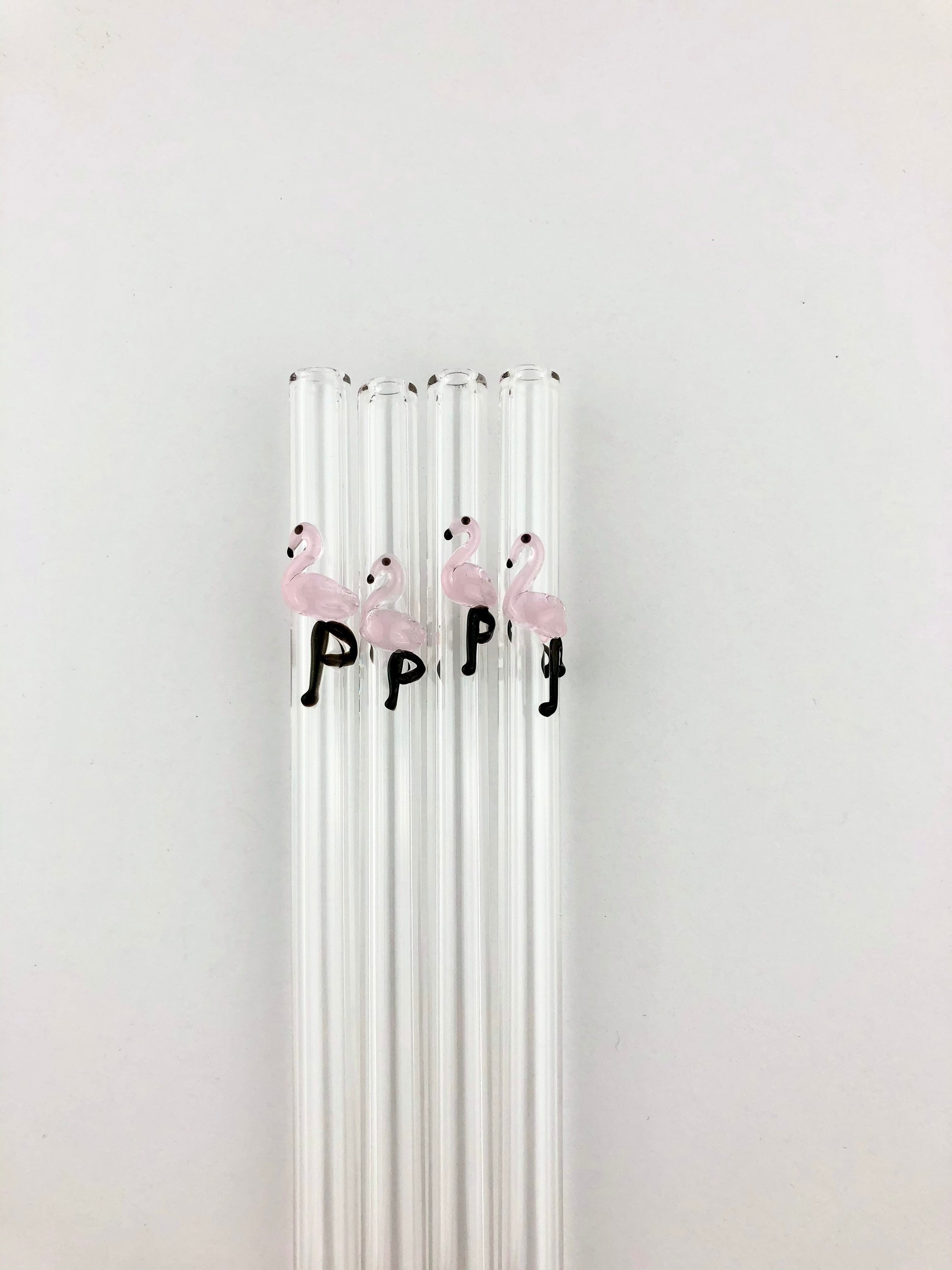 Flamingo GLASS STRAW - Boba Straws, Glass Straws, Reusable Straws, Smoothie Straw, Thin Straws, Flamingo Straws