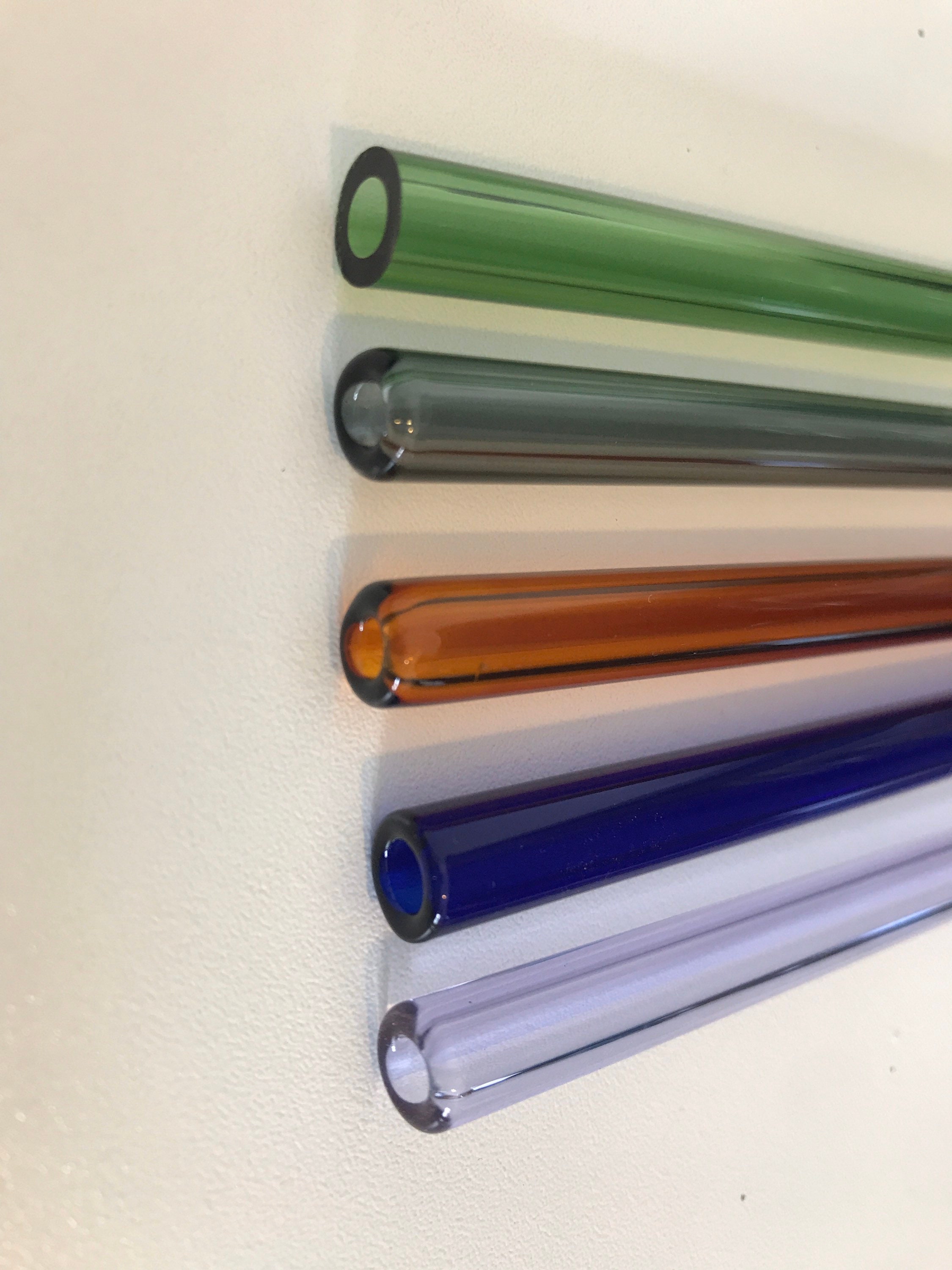 Glass Straw Pack 5 Colored GLASS STRAWS Reusable Straws Eco