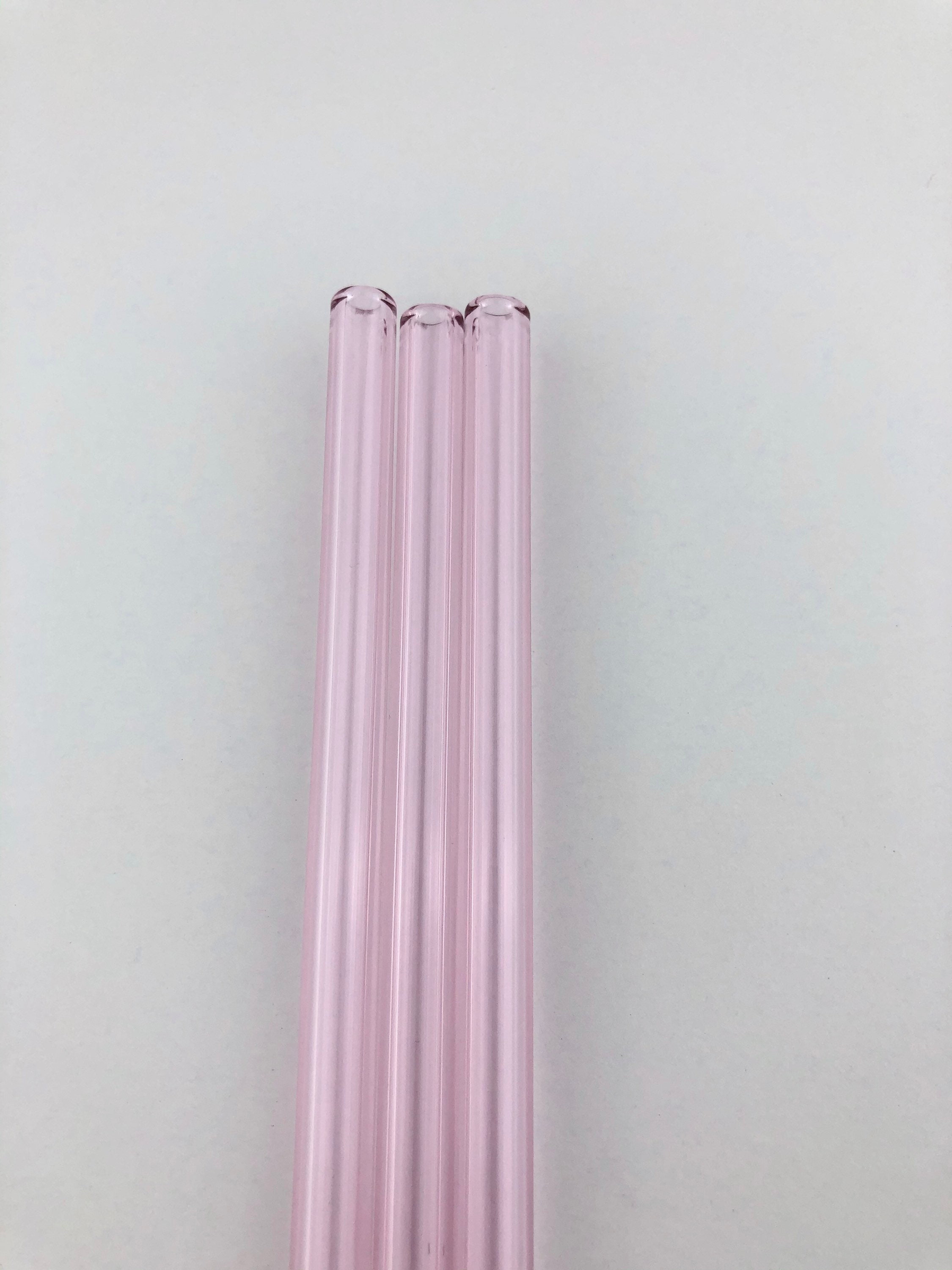 Glass Straws Drinking Reusable: Pink Glass Straw Reusable Glass Straws Bent  Glass Drinking Straws Coffee Straws 8 inch Long Glass Straws Thick for