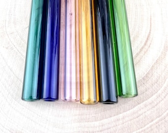 8mm Thin Colored Glass Straw : Reusable Handmade Cocktail Straw, Custom Length