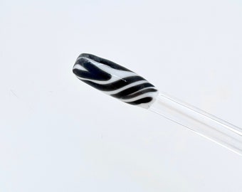 Zebra Print Glass Straw: Reusable, Eco-Friendly, Handmade