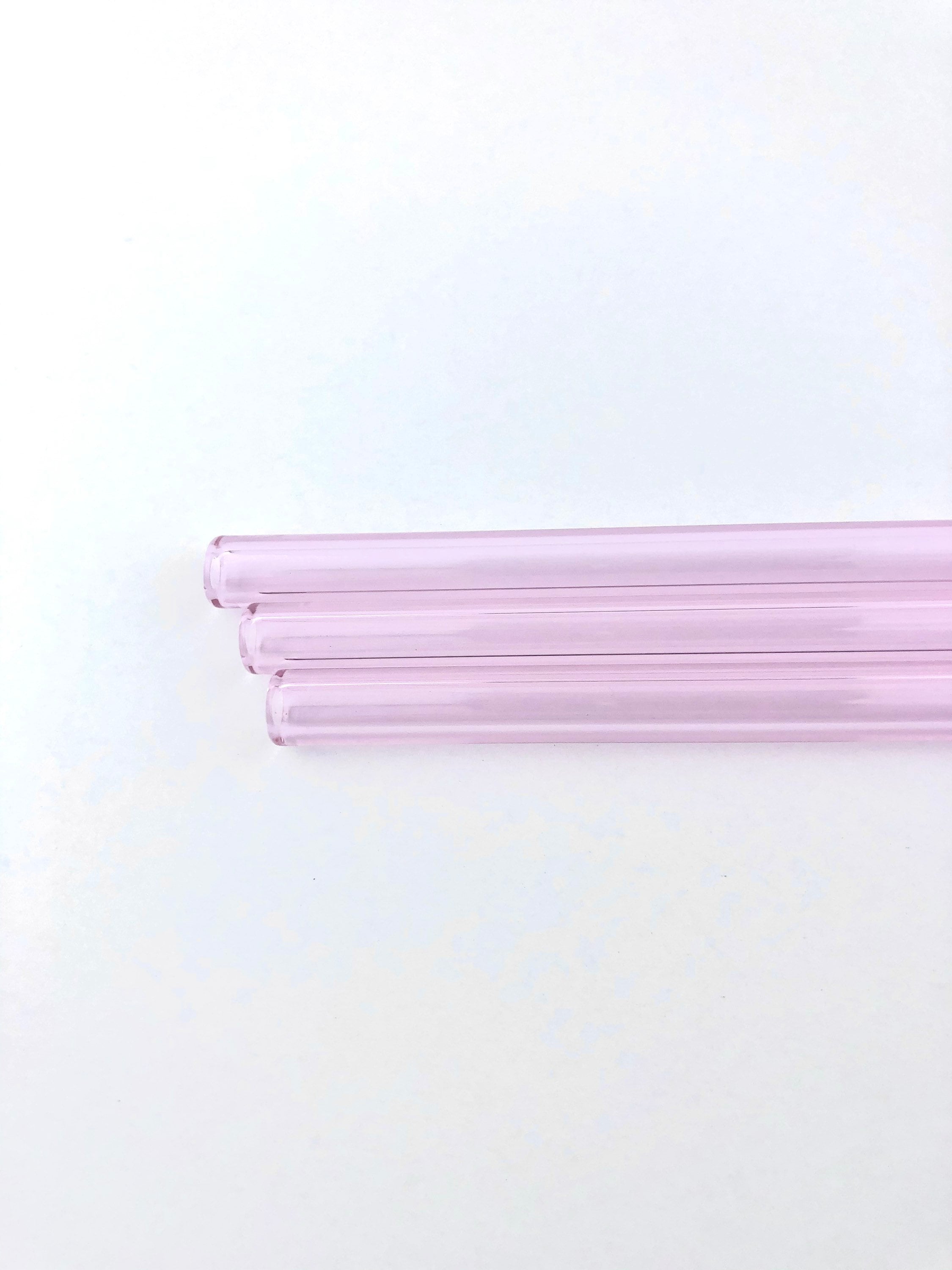 Pink Wide Straight Glass Straws