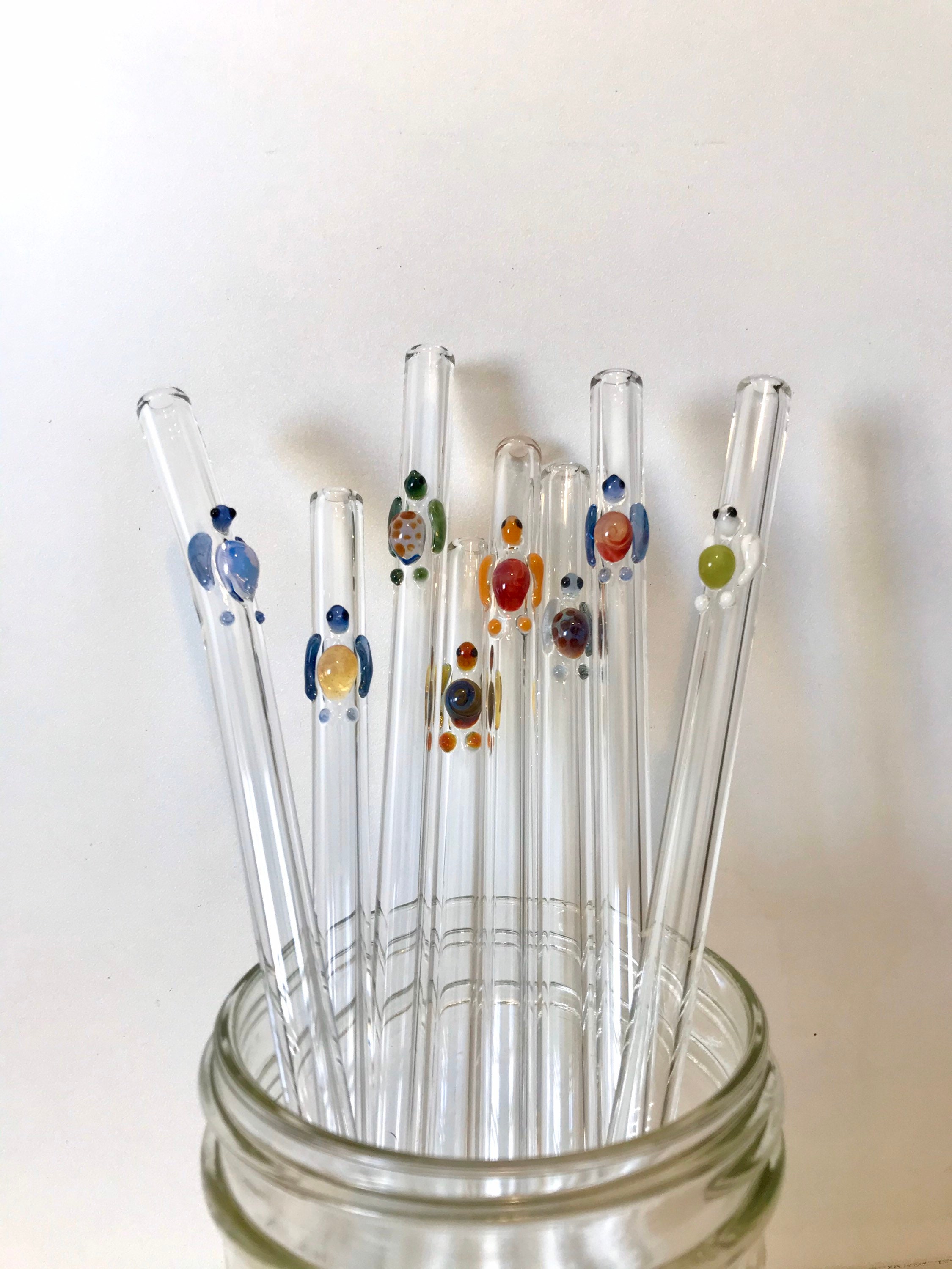 TURTLE GLASS STRAWS Reusable Straws Glass Straw EcoFriendly