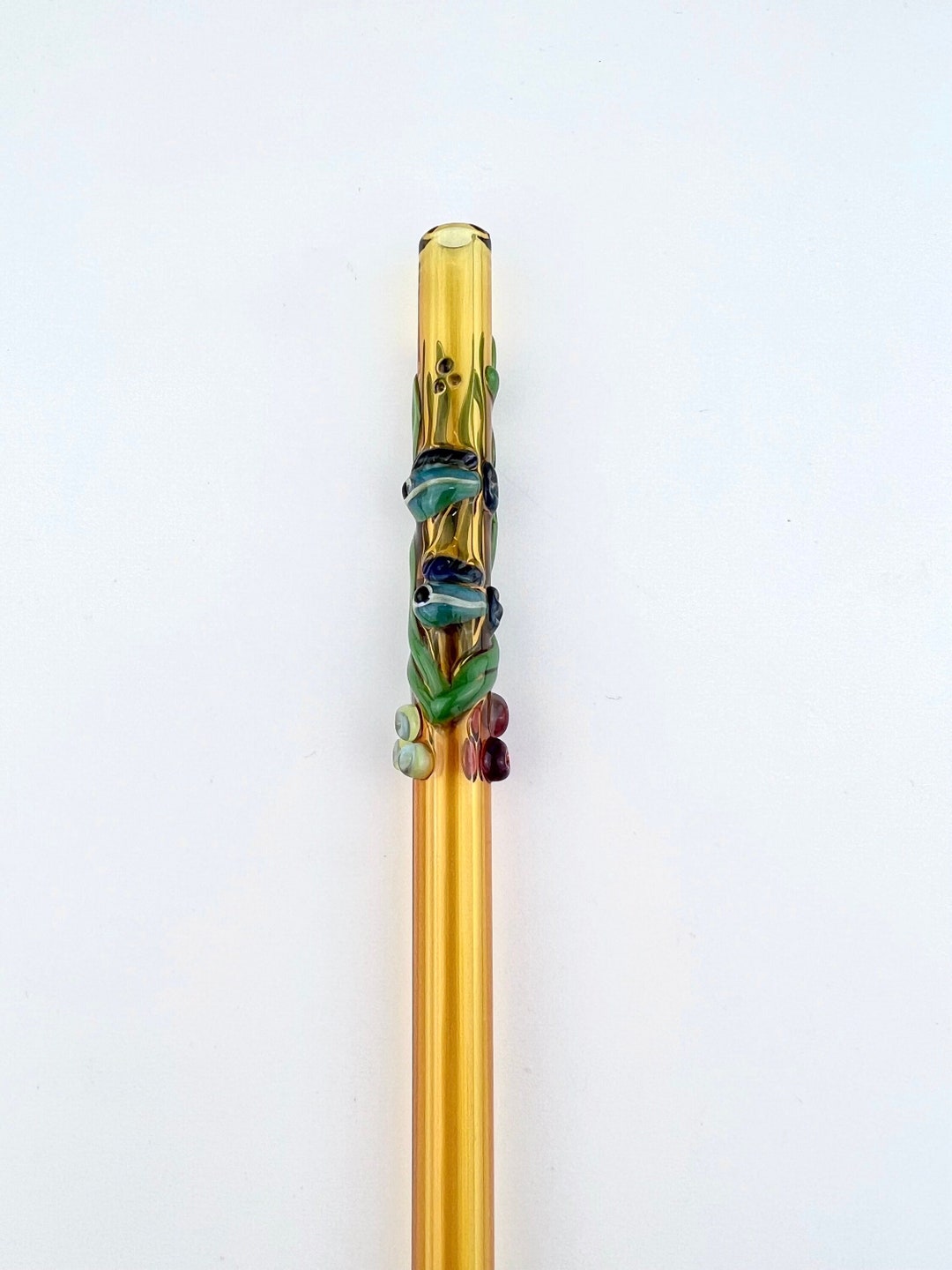 Fish in Ocean on Amber GLASS STRAW - Reusable Straws | Glass Straws ...