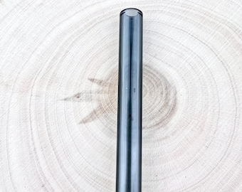 Gray Glass Straw: Handmade Reusable Tumbler Straw