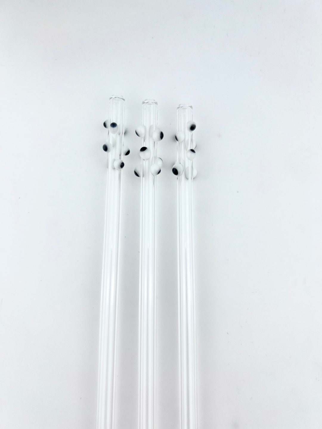 Googly Eyes GLASS STRAW Reusable Straws Glass Straws Etsy