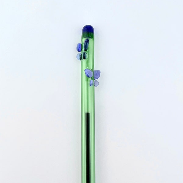 Butterfly On Green GLASS PEN - Handmade Pens | Glass Pens | Handcrafted Pens | Butterfly Pens | Custom Pens | Refillable Pens | Unique Gifts