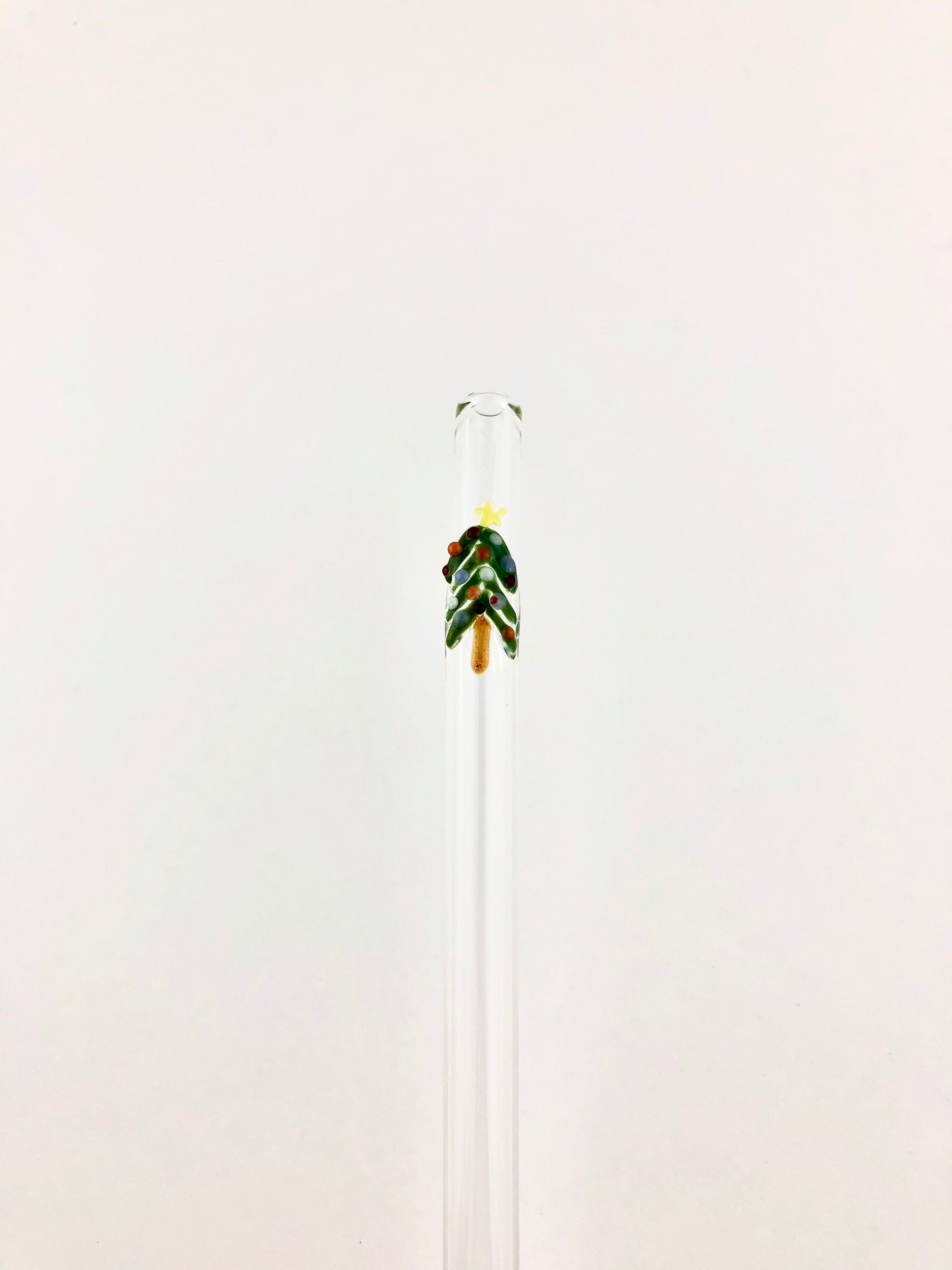 Christmas Tree GLASS STRAWS Custom Straws Reusable Straws Glass