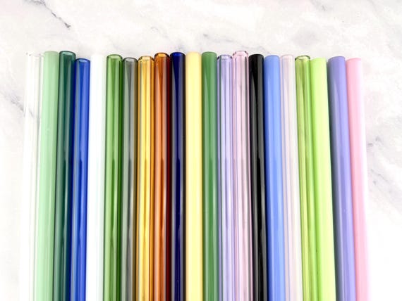 Colored Glass Straw : Handmade, Reusable Choose Color and Length