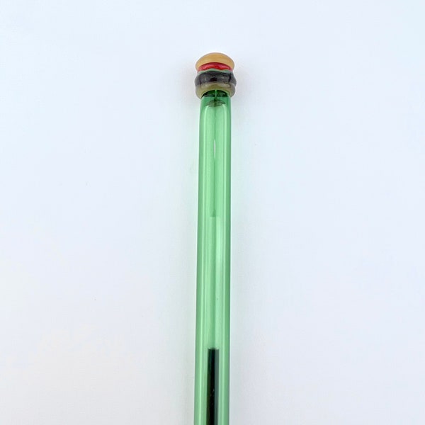 Hamburger On Green GLASS PEN - Handmade Pens | Glass Pens | Handcrafted Pens | Hamburger Pens | Custom Pens | Refillable Pens | Unique Gifts