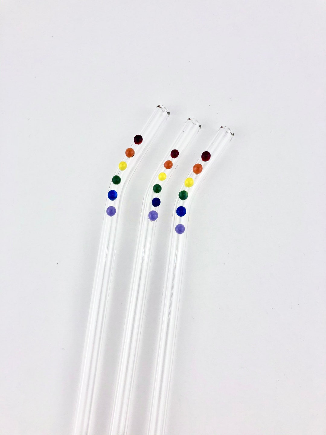1 Chakra GLASS STRAW Reusable Straw Glass Straws Chakra Straw Custom