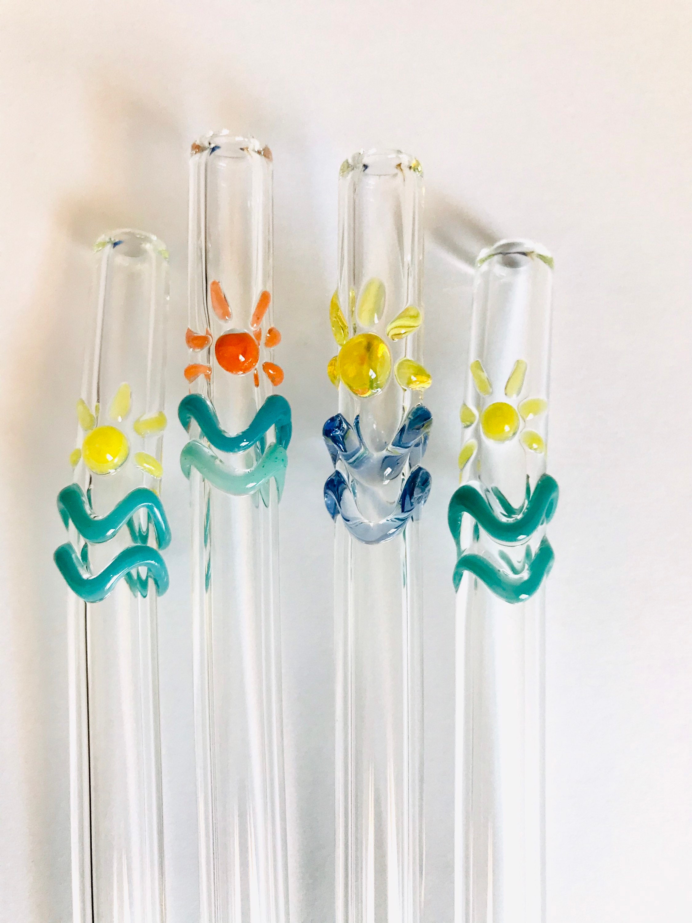 Sunset Glass Straws