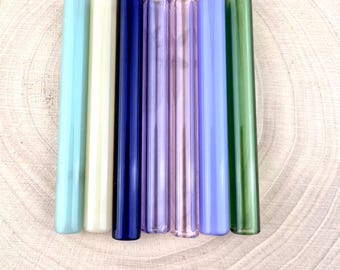 Short Colored Glass Straw : Reusable Cocktail Straw