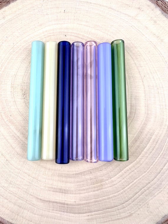 Short Colored Glass Straw : Reusable Cocktail Straw