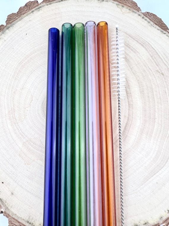 34 Cannucce In Vetro Colorate Riutilizzabili - Curve E Dritte Con Spazzole Di Pulizia | Eco-Friendly E Sicure - Foto 4