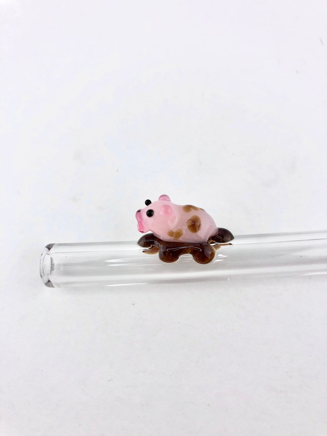 Pig in Mud GLASS STRAW Reusable Straws Glass Straws Pig Straws Boba