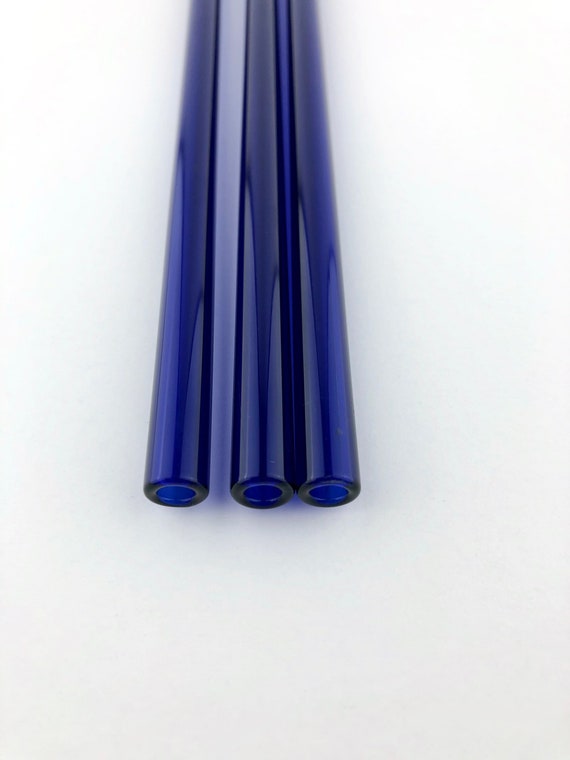 Cobalt Blue Glass straw set Best glass straws ever Glass straw set