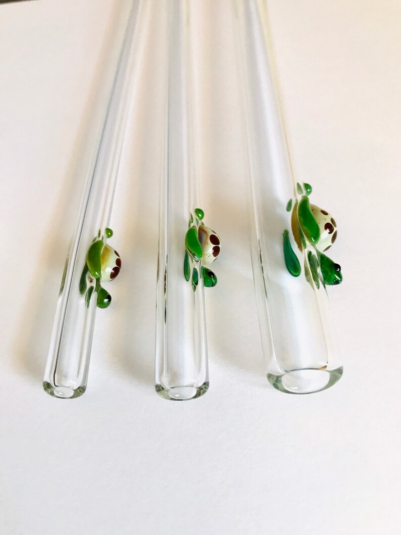 Classic Turtle GLASS STRAW in Different Thickness and Sizes Etsy