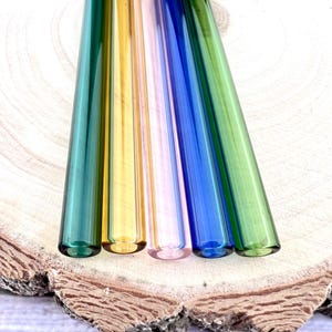 5 Pack of Colored Glass Straws - Handmade Eco Friendly Reusable Straw Set