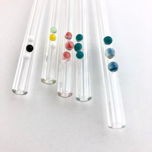 3 Dot GLASS STRAW - Reusable Straws | Dot Straws | Glass Straws | Cocktail Straws | Unique Gift | Boba Straws | Smoothie Straw | Thin Straws