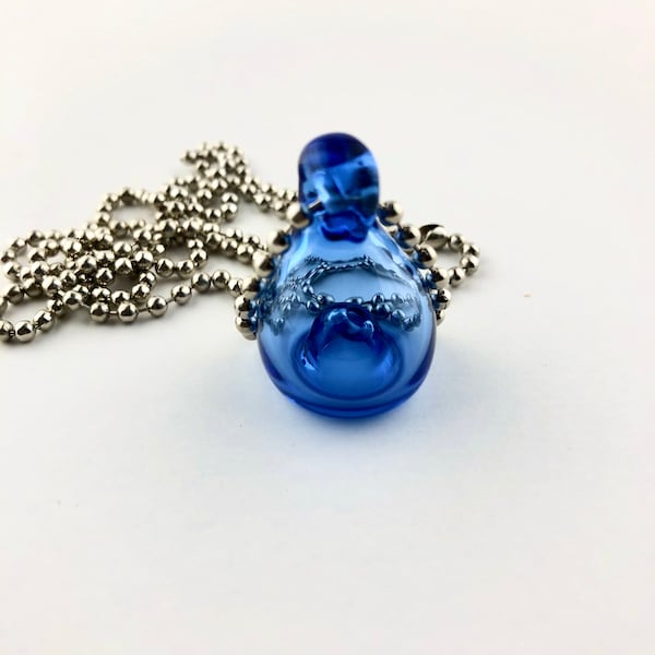 Blue Essential Oil Diffuser Pendant - Made to order handmade glass essential oil Pendant | Essential Oil Necklace | Glass Pendant