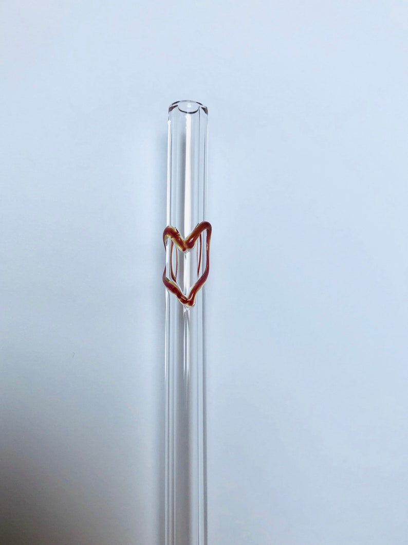 Heart GLASS STRAWS Reusable Straws Glass Straw Eco Etsy