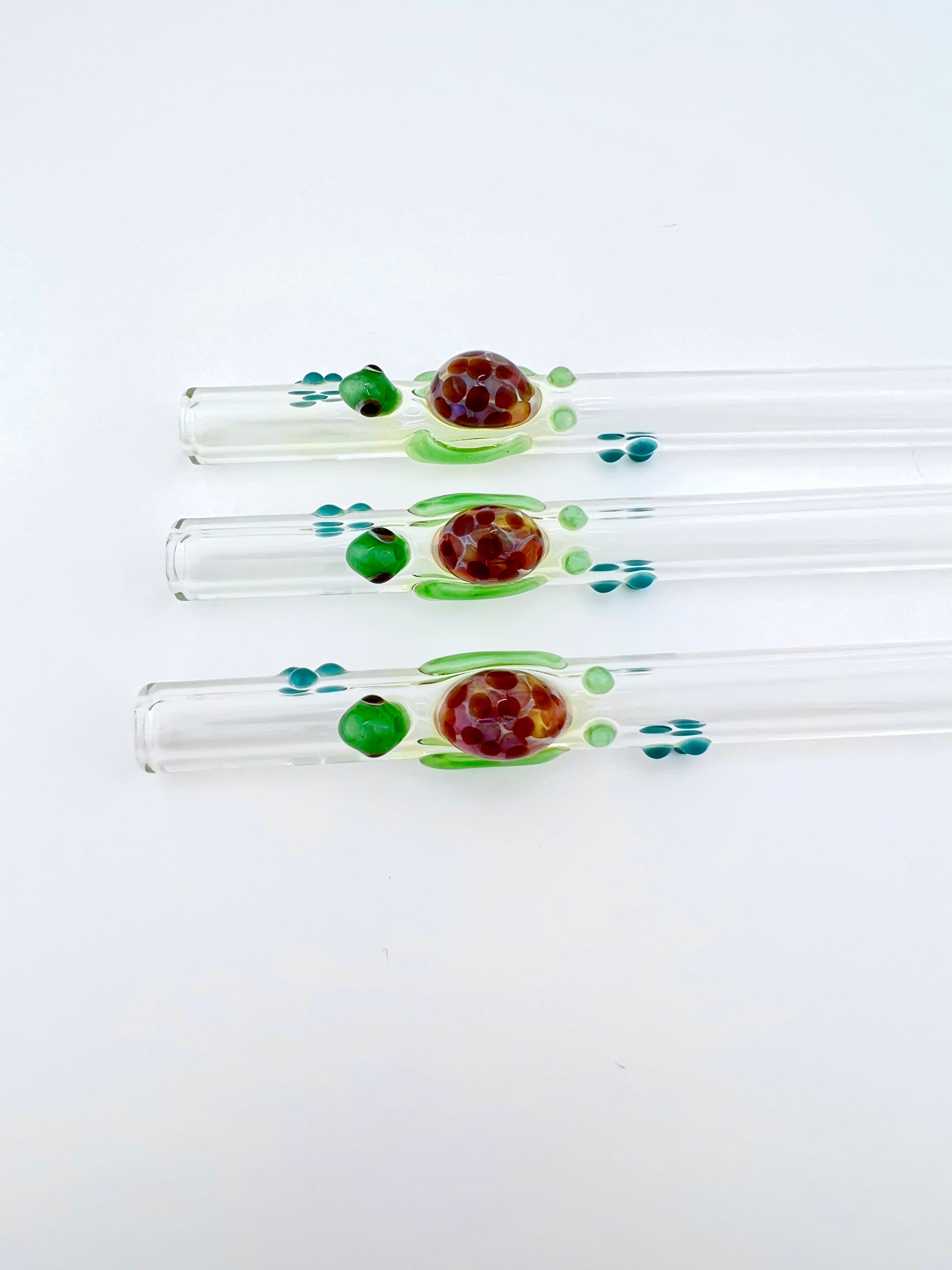 TURTLE Dot GLASS STRAW - Reusable Straws, Glass Straws