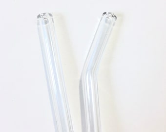 Clear GLASS STRAW - Custom Straws | Reusable Straws | Glass Straws | Eco Friendly Straw | Boba Straws | Smoothie Straws | Thin Straws