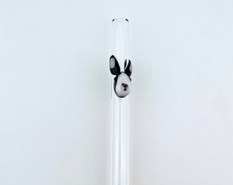 Bunny GLASS STRAW - Reusable Straws | Glass Straws | Rabbit Straw | Bunny Straws | Reusable Glass Straw | Bunny Gift Ideas | Unique Gifts