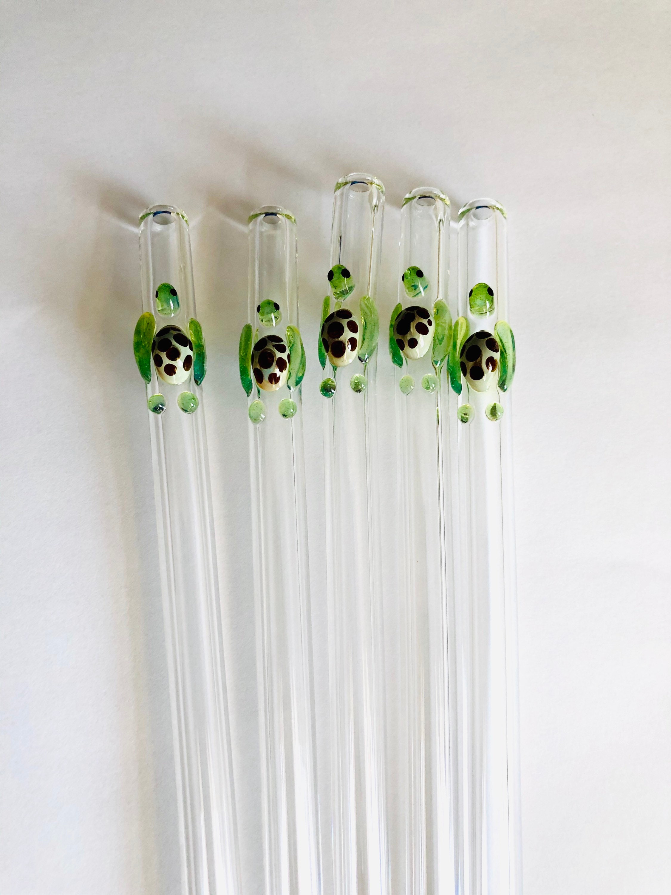TURTLE GLASS STRAW Reusable Straws Glass Straws Eco Etsy
