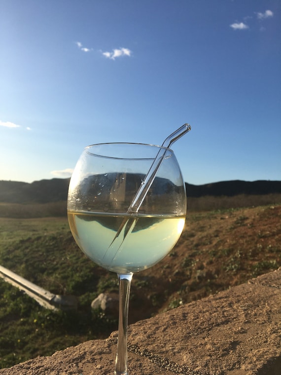 Handmade Glass Wine Straw: Reusable Cocktail Sipper - Etsy