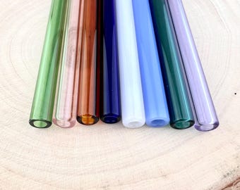 12 mm Smoothie farbige Glas Stroh: Wiederverwendbare Handmade Shake Stroh, kundenspezifische Länge